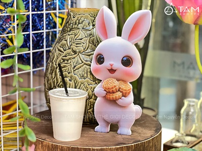 Mô hình thỏ ngọc trang trí Trung thu [Dưới 30cm - Nhiều kiểu] TCV-THO-03