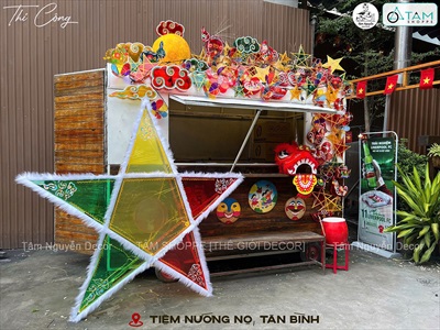Tiểu cảnh Trung thu với lồng đèn ông sao 2m Tiệm Nướng Nọ [2025 - Tâm Nguyễn Decor] CC-TRUNGTHU-2502