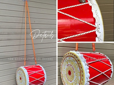 Trống cơm màu đỏ nhiều cỡ [Nhạc cụ -Decor] TRONG-03