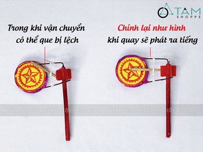 Trống quay mini cầm tay phát âm thanh giòn giã [Trống bỏi - Dân gian] TRONG-02