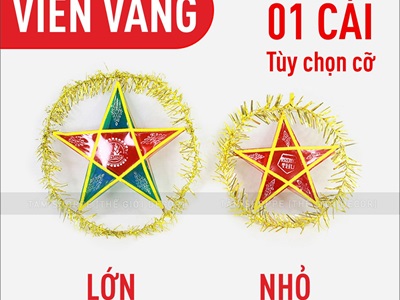 Lồng đèn ông sao truyền thống cỡ nhỏ & trung 35-45cm LDEN-KIENG-01