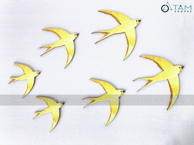 Bầy chim én dán tường trang trí Tết [Bầy 06 con - Tặng keo] TCV-CHIM-03