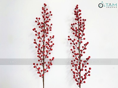 Cành đào đông đỏ 12 nhánh hàng xịn [Trái to - căng đẹp] CANHHOA-03