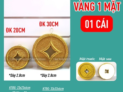 Mô hình đồng tiền vàng mút xốp kim tuyến cỡ lớn [Hàng đẹp + 03 cỡ] DONGTIEN-02