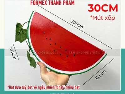 Mô hình lát dưa hấu trang trí nhiều cỡ [Giấy tự gấp - Formex] TRAI-DUAHAU-02