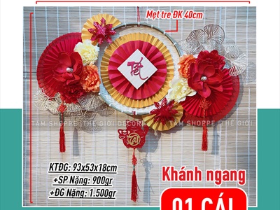 [ORDER] Set khánh Tết Xuân quạt vàng Phúc Lộc Tài [Có lẻ - Handmade kĩ đẹp] KHANHTET-02