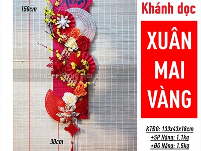 [ORDER] Set khánh Tết Xuân quạt vàng Phúc Lộc Tài [Có lẻ - Handmade kĩ đẹp] KHANHTET-02