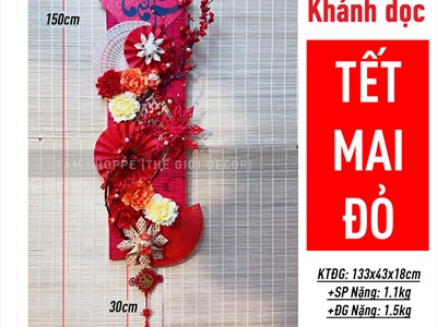 [ORDER] Set khánh Tết Xuân quạt vàng Phúc Lộc Tài [Có lẻ - Handmade kĩ đẹp] KHANHTET-02