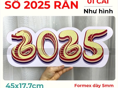 Số năm 2025 trang trí Tết [Thiết kế - Chuẩn đẹp] SO-GO-02