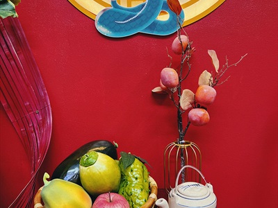 Backdrop Tết Ngói đỏ [2025 - Tâm Nguyễn Decor] CC-TET-2503