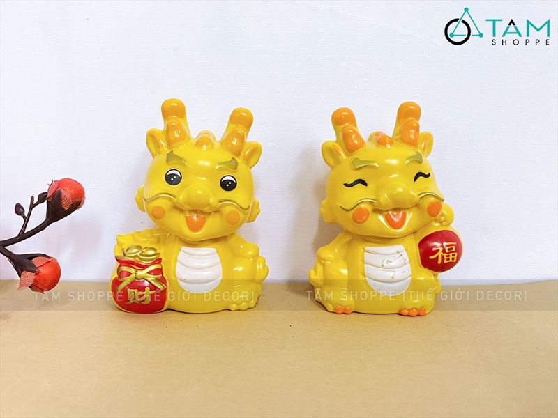 Tượng rồng chibi nhựa thần tài [Loại đẹp - Được chọn kiểu] TUONG-RONG-01