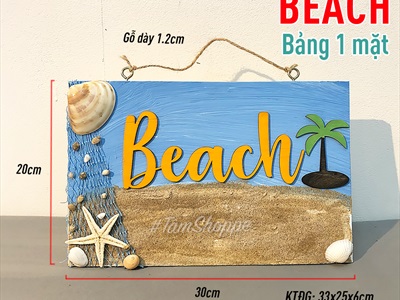 Bảng treo cửa Beach Summer bãi biển cây dừa BTC-BIEN-01