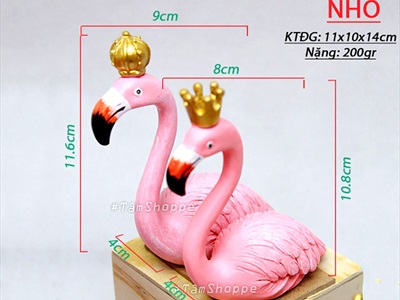 Bộ 2 tượng chim hồng hạc King Queen đang nằm TCV-HHAC-01