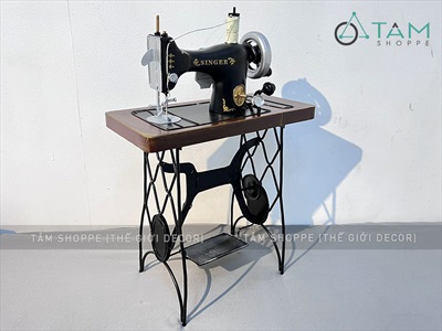 Mô hình bàn máy may sắt Vintage cao 40cm MHVT-BMM-01