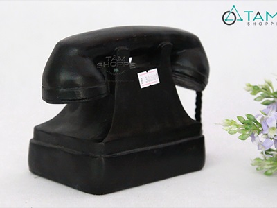 Mô hình điện thoại quay số màu đen cổ điển (Tay cầm dính) MHVT-Đ.TH-01