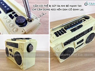 Mô hình máy catssette radio cao 11cm (chưa tính cần) MHVT-MCSR-01