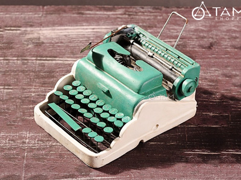 Mô hình máy đánh chữ Vintage xanh ngọc MHVT-MD.CH-02