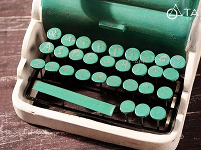 Mô hình máy đánh chữ Vintage xanh ngọc MHVT-MD.CH-02
