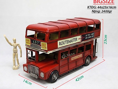 Mô hình xe buýt 2 tầng London đỏ cổ điển MHX-BUS2T-01