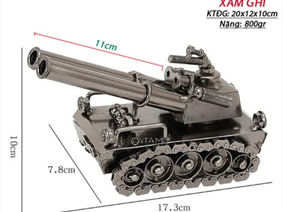 Mô hình xe tăng sắt 2 nòng đại bác MHX-XT-01