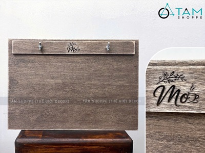 Bìa gỗ kẹp menu + Đế gỗ có rãnh kẹp bìa tự đứng [A3/A4 - Khắc logo theo YC] BIAKEP-01