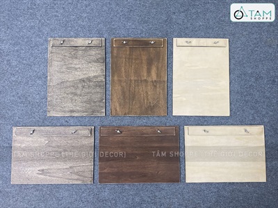 Bìa gỗ kẹp menu + Đế gỗ có rãnh kẹp bìa tự đứng [A3/A4 - Khắc logo theo YC] BIAKEP-01