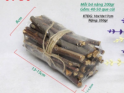 Bó 200gr que củi tự nhiên dài 13-15cm [ĐK1-1,5cm/ Ngẫu nhiên] CAYCUI-04