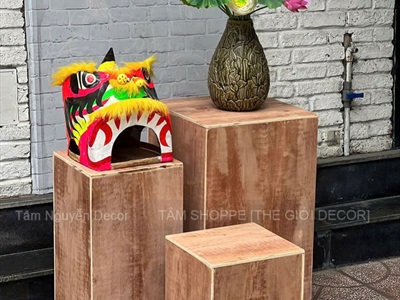 Bục gỗ vuông làm đôn decor trang trí chụp hình [Bục thô - Chắc chắn] BUCDON-01