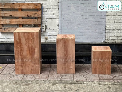 Bục gỗ vuông làm đôn decor trang trí chụp hình [Bục thô - Chắc chắn] BUCDON-01