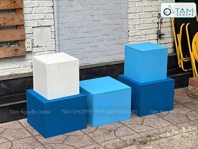 Bục gỗ vuông làm đôn decor trang trí chụp hình [Bục thô - Chắc chắn] BUCDON-01