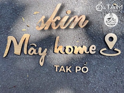 Chữ gỗ thông ghép màu tự nhiên [Gỗ đẹp - Theo yêu cầu] CHUGO-25