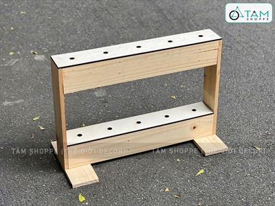 [ORDER 3-5NGÀY] Hàng rào gỗ cắm cành hoa tự đứng [Lỗ ĐK 1,8cm/ Đế tháo lắp] HANGRAO-03
