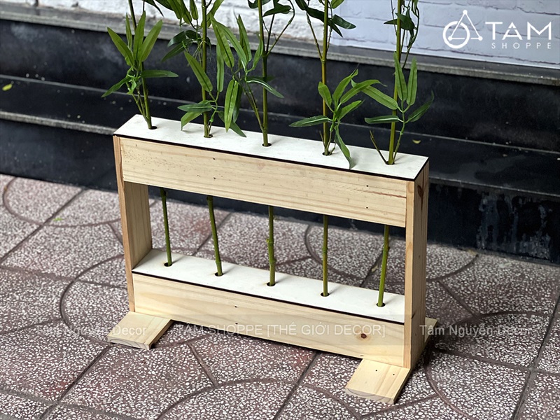 [ORDER 3-5NGÀY] Hàng rào gỗ cắm cành hoa tự đứng [Lỗ ĐK 1,8cm/ Đế tháo lắp] HANGRAO-03