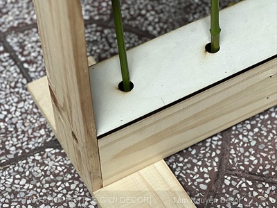 [ORDER 3-5NGÀY] Hàng rào gỗ cắm cành hoa tự đứng [Lỗ ĐK 1,8cm/ Đế tháo lắp] HANGRAO-03