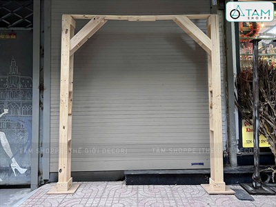 [ORDER 3-5 NGÀY] Khung cổng gỗ pallet chữ U decor tháo lắp tiện lợi [210x170cm - Tự đứng] KHUNGCONG-01