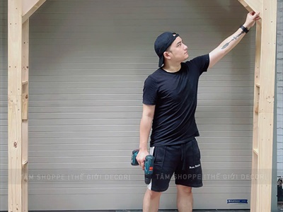 [ORDER 3-5 NGÀY] Khung cổng gỗ pallet chữ U decor tháo lắp tiện lợi [210x170cm - Tự đứng] KHUNGCONG-01