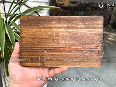 Tấm gỗ chữ nhật Decor lót ly - làm Handmade PHOIGO-01