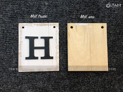 Thẻ chữ gỗ số gỗ trang trí [Lẻ từng thẻ - Có lỗ xỏ dây treo] CHU-GO-11