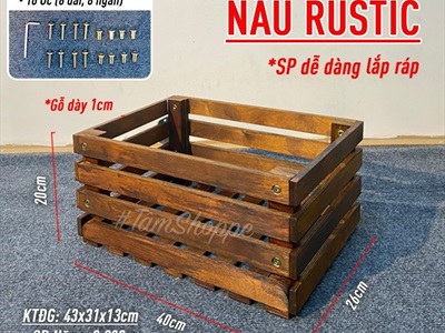Thùng gỗ pallet đựng đồ đa năng [Tháo lắp - Chịu nước] DDNB-THUNG-01