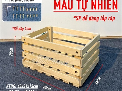 Thùng gỗ pallet đựng đồ đa năng [Tháo lắp - Chịu nước] DDNB-THUNG-01