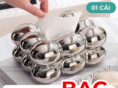 Hộp đựng khăn giấy gốm hình đám mây CN [Dày dặn - Đáy thủng] HOPKHANGIAY-02