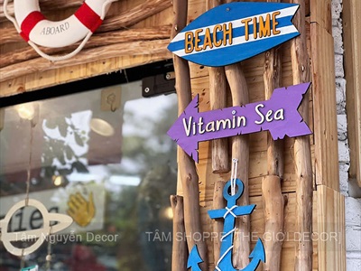 Bảng gỗ treo tường trang trí chủ đề biển 13 kiểu [Lẻ từng cái - Có khoen treo] BANGTREO-BIEN-03