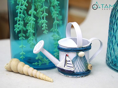 Bình tưới cây mini chủ đề biển màu trắng [handmade - 4 kiểu] BINHTUOI-01