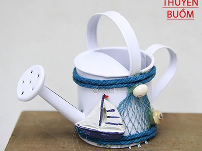 Bình tưới cây mini chủ đề biển màu trắng [handmade - 4 kiểu] BINHTUOI-01