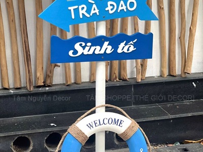 [ORDER 10-15 NGÀY] Bộ cây chỉ đường phao cứu sinh dưới chân [Theo YC/ Cao 2m] CC-BIEN-2607