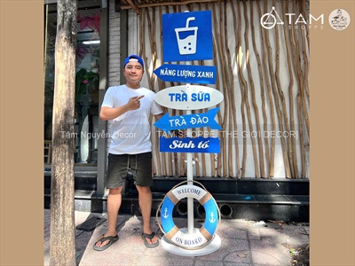 [ORDER 10-15 NGÀY] Bộ cây chỉ đường phao cứu sinh dưới chân [Theo YC/ Cao 2m] CC-BIEN-2607