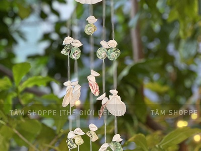 Chuông gió dây treo vỏ sò ốc đơn giản [Tự nhiên - không mùi] CHUONGGIO-02