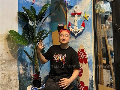 Decor góc tường nhỏ "Sóng biển" mát lành [2026 - Tâm Nguyễn Decor] CC-BIEN-2601