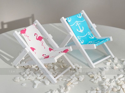 Ghế xếp bãi biển mini decor [12x9cm - nhiều kiểu] BANGHE-05