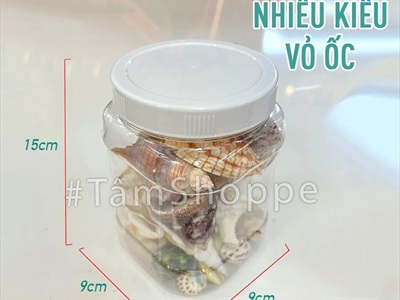 Hủ nhựa nhiều kiểu vỏ ốc biển [Hủ 450-500gr/ Đủ loại] VOSOOC-SET09